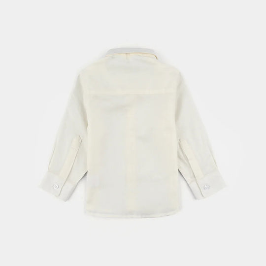 Infant Boys Cotton Formal Shirt - White