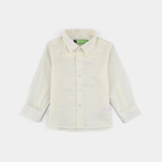 Infant Boys Cotton Formal Shirt - White