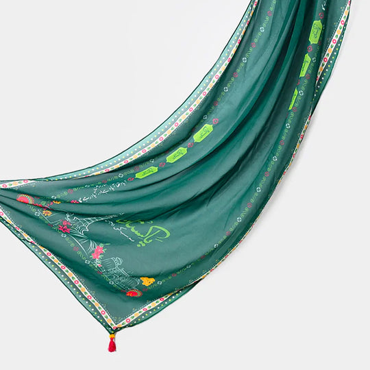 Girls Chiffon Dupatta Hamara Pakistan-GREEN