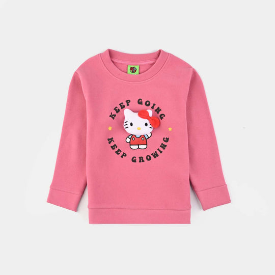 Infant Girls Fleece Sweatshirt KEEP GOING-Pink