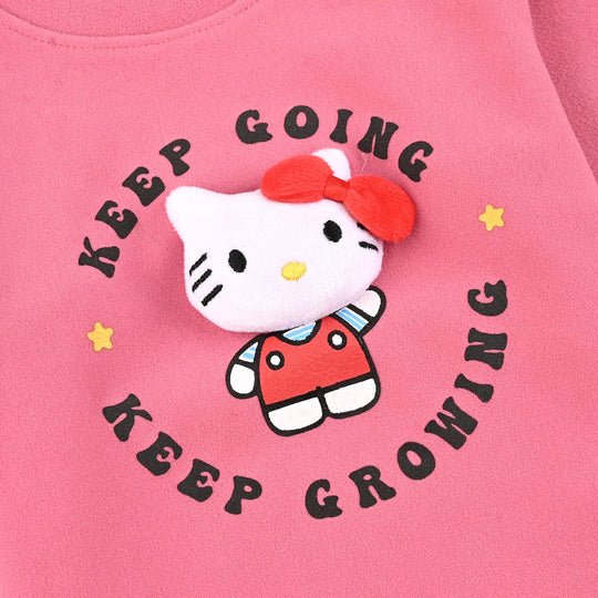 Infant Girls Fleece Sweatshirt KEEP GOING-Pink
