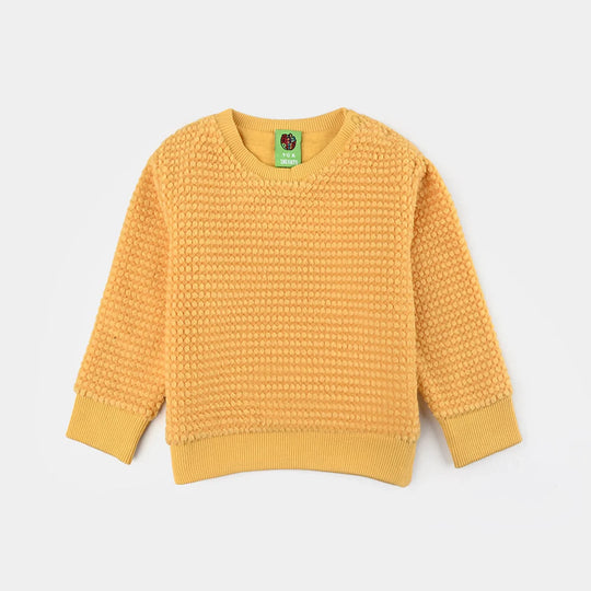 Infants Girls Sherpa Sweatshirt YELLOW TEXTURE