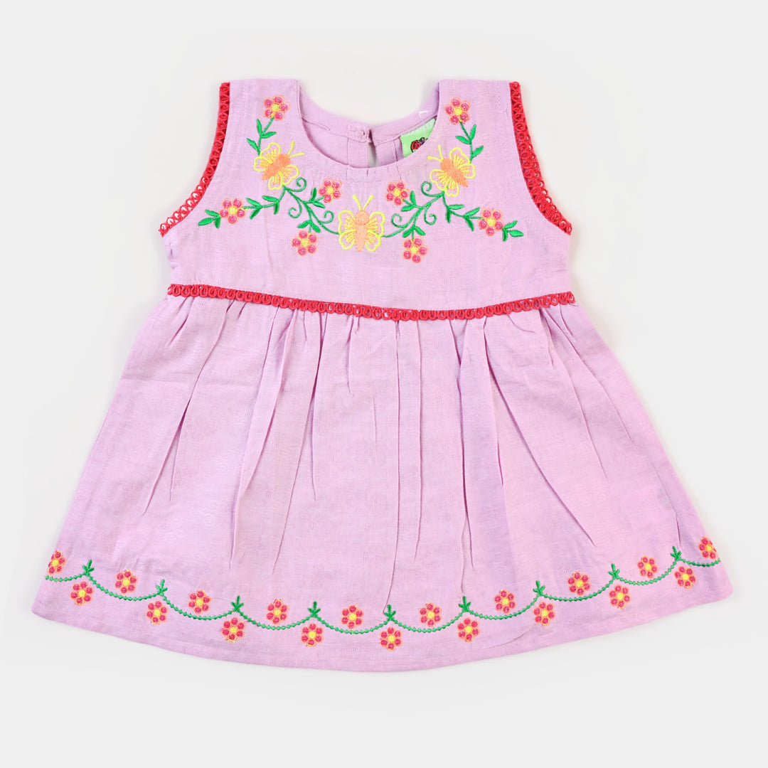 Infant Girls Jacquard Embroidery Top My Garden - Lylac