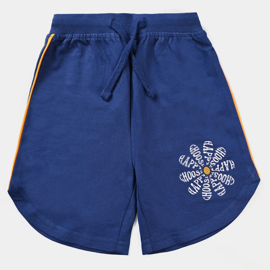 Girls Cotton Terry Shorts Choose Happy-True Navy