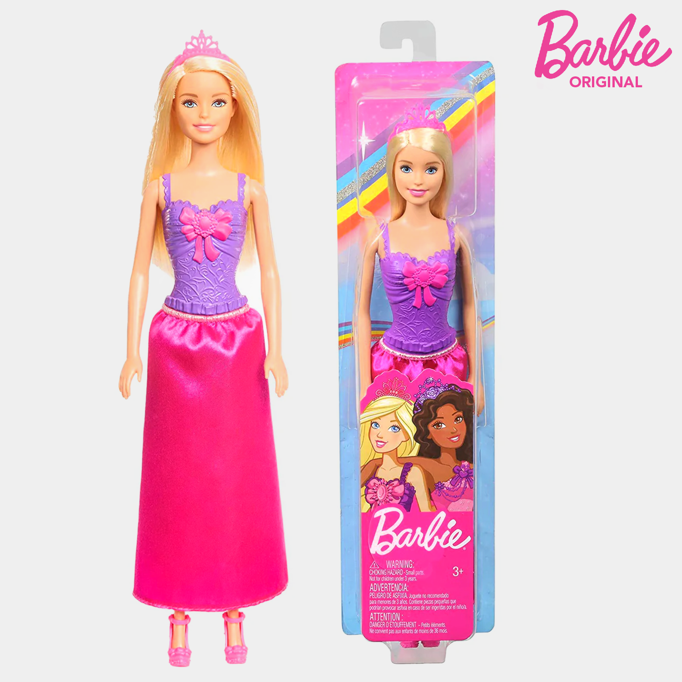 Barbie Princess Pink Dress Doll & Long Hair