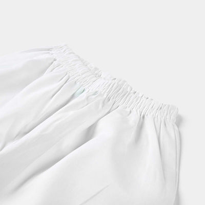 Infant Girls Cotton Pleated Culotte-White