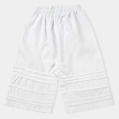 Infant Girls Cotton Pleated Culotte-White