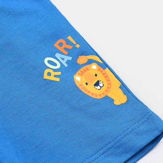 Infant Boys Cotton Terry Knitted Short Roar-B-Blue