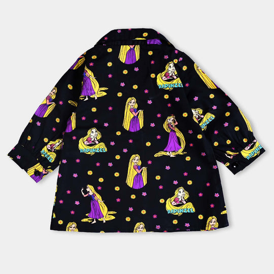 Infant Girls Cotton Poplin Casual Top Dolls-BLACK