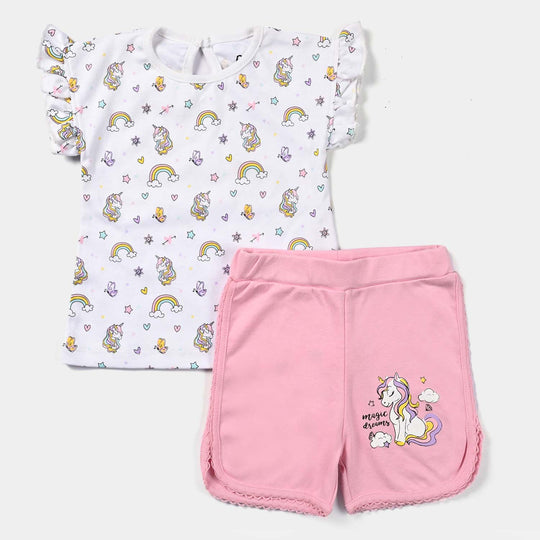 Infant Girls Cotton Interlock 2 Piece Set-mIX