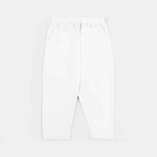 Infant Girls Lycra Jersey Basic Tights-White