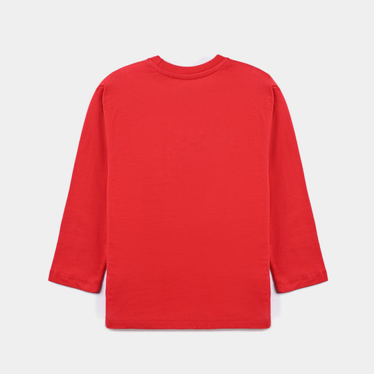 Boys Cotton Jersey T-Shirt F/S- Red