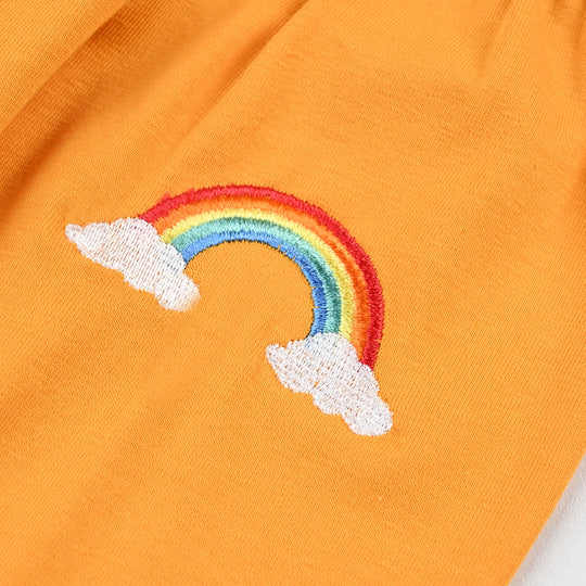 Infant Girls Lycra Jersey Printed Tights Rainbow-Cad.Yellow