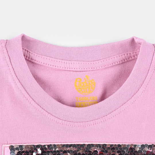 Girls Cotton Jersey T-Shirt H/S Sparkle-Prism.Pnk