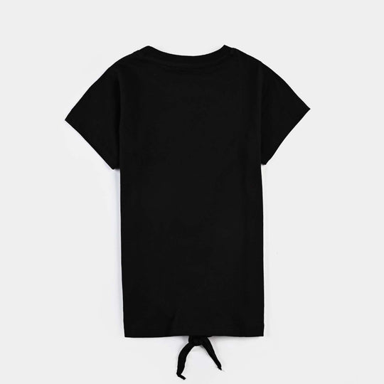 Girls Cotton Jersey T-Shirt H/S Ice Cream-BLACK
