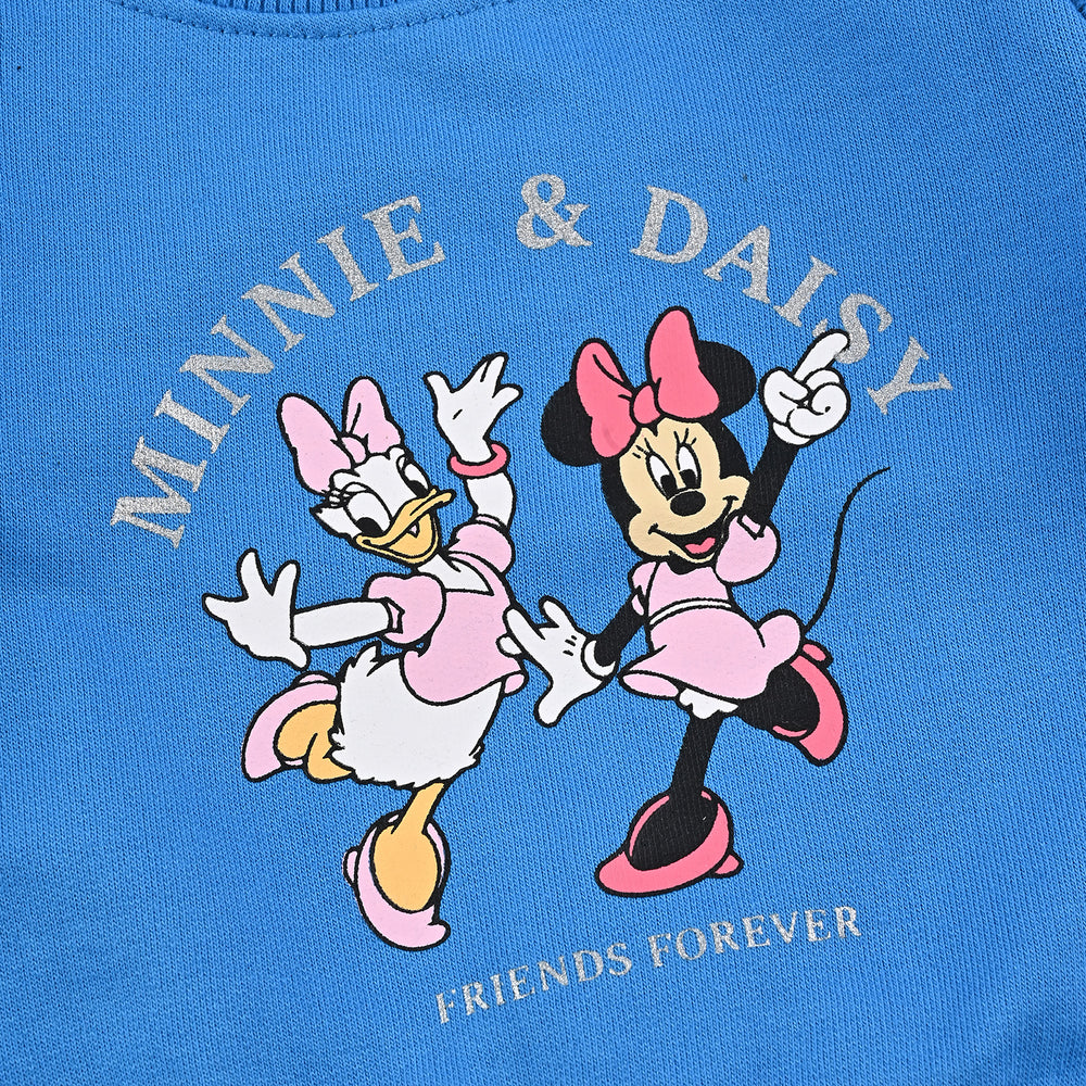 Infant Girls Cotton Terry Sweatshirt Character-Blue