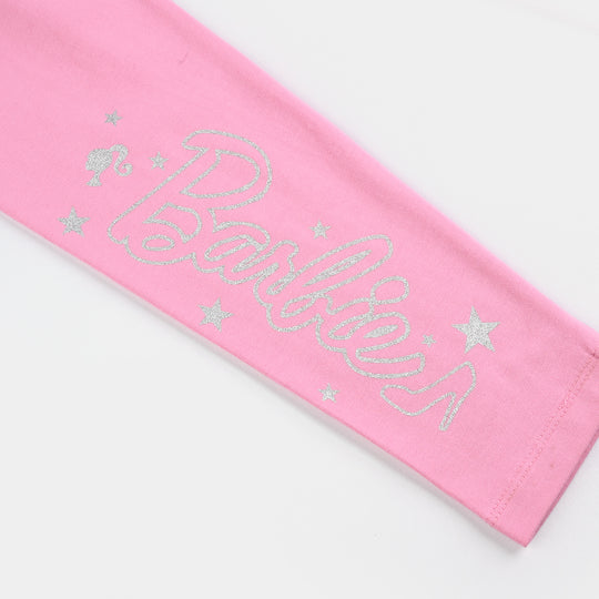 Girls Lycra Jersey Tights-Pink