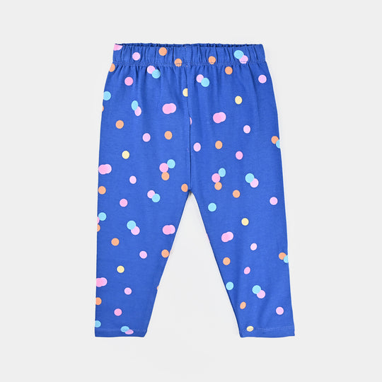 Infant Girls Lycra Jersey Printed Tights Multi Polka-C.Blue
