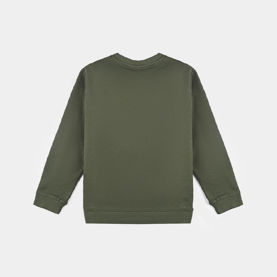 Boys Jacquard SweatShirt Be Brave-Green