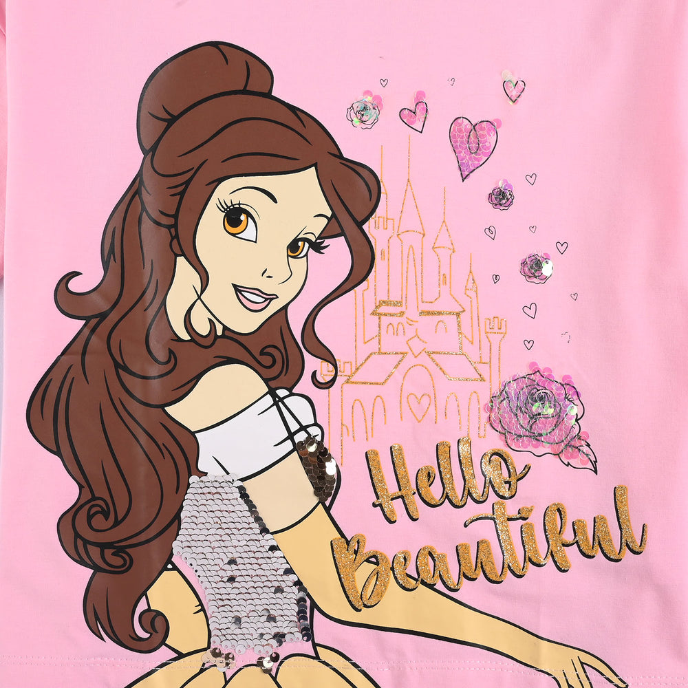 Girls Lycra Jersey T-Shirt Beautiful-PINK