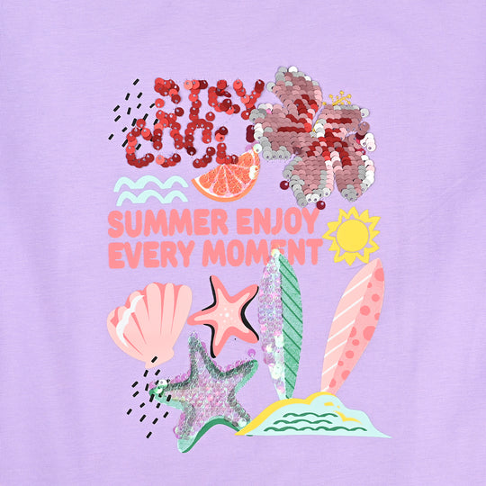 Girls Lycra Jersey T-Shirt Stay Cool-Purple