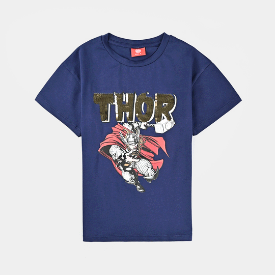 Boys Lycra Jersey T-Shirt Character-NAVY
