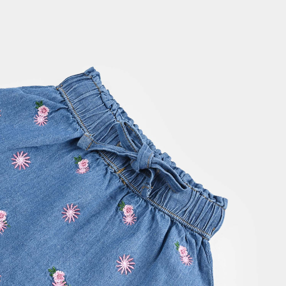 Infant Girls Denim rigid Skirt Summer Fruits-LT.Blue