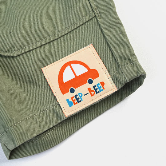 Infant Boys Cotton Twill Short Beep Beep