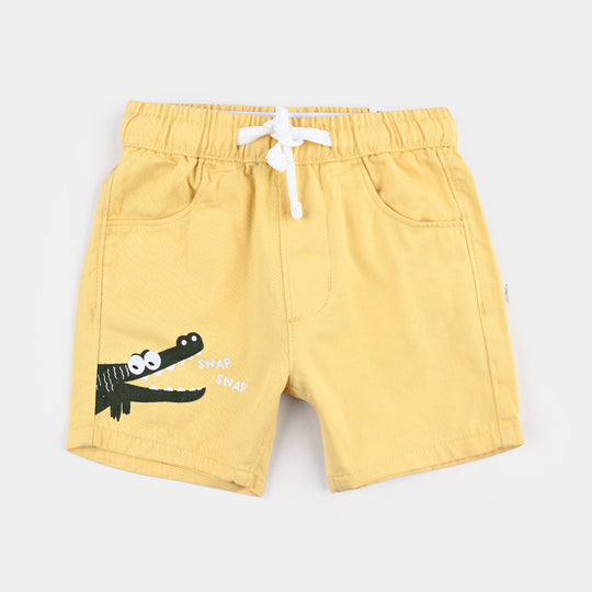 Infant Boys Cotton Twill Short Snap-Citrus