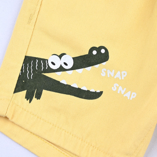 Infant Boys Cotton Twill Short Snap-Citrus