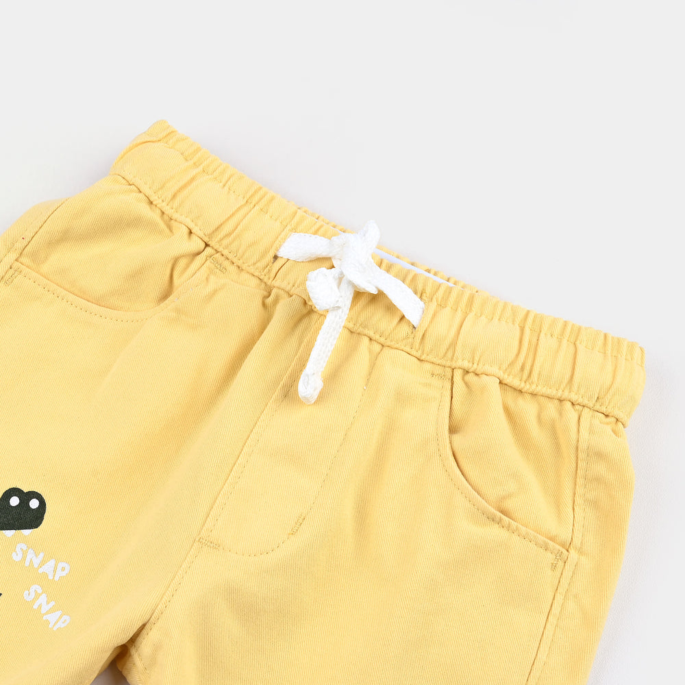 Infant Boys Cotton Twill Short Snap-Citrus