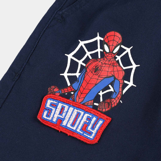 Boys Cotton Twill Pant Spidey-Navy Blue