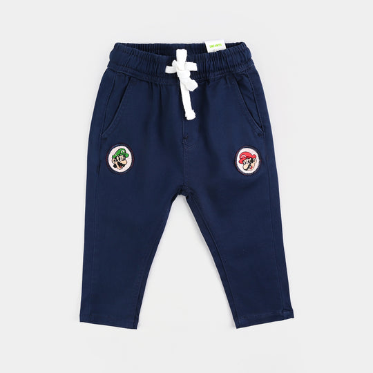 Infant Boys Cotton Twill Pant-E.Blue