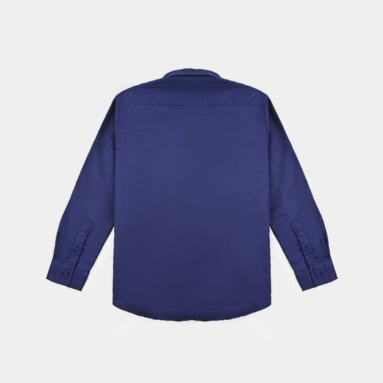Boys Oxford Casual Shirt F/S -Blue