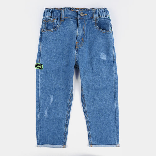 Boys Denim Stretch Pant Game Zone-Mid Blue