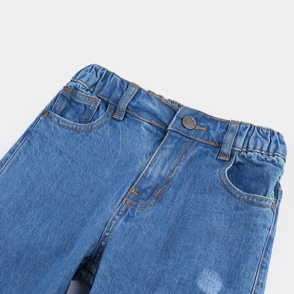 Boys Denim Stretch Pant Game Zone-Mid Blue