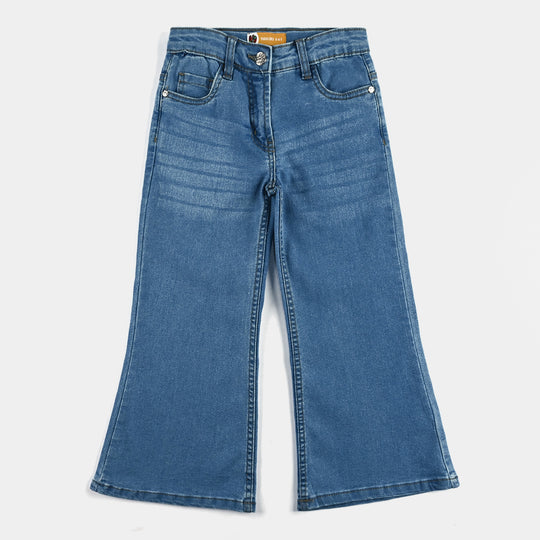 Girls Denim Stretch Pant Basic BooT Cut-LIGHT BLUE