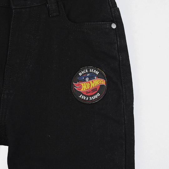 Boys Denim Stretch Pant (Hot Wheels)-BLACK
