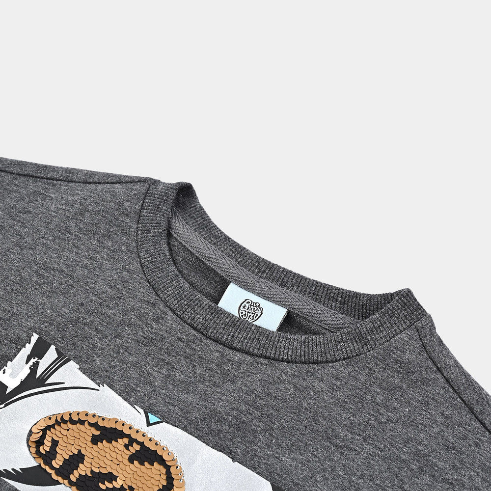 Boys Cotton Terry Sweatshirt Justice-Melange