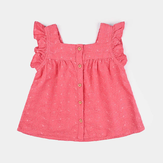 Infant Girls Chicken Kari 2 PC Jacquard Flower-Pink