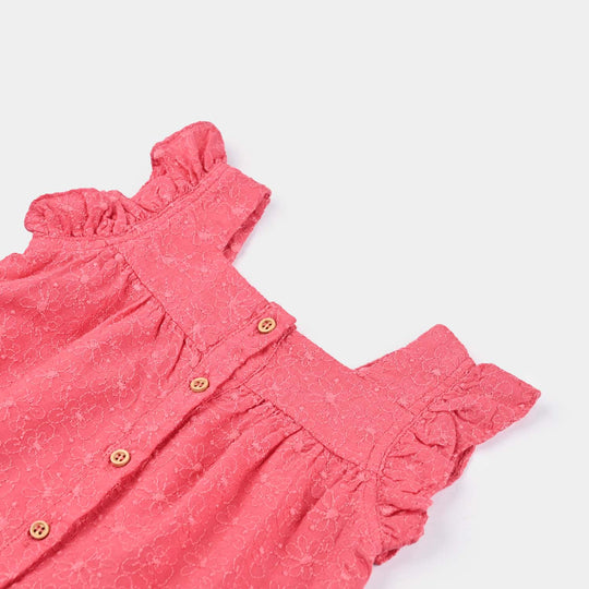 Infant Girls Chicken Kari 2 PC Jacquard Flower-Pink