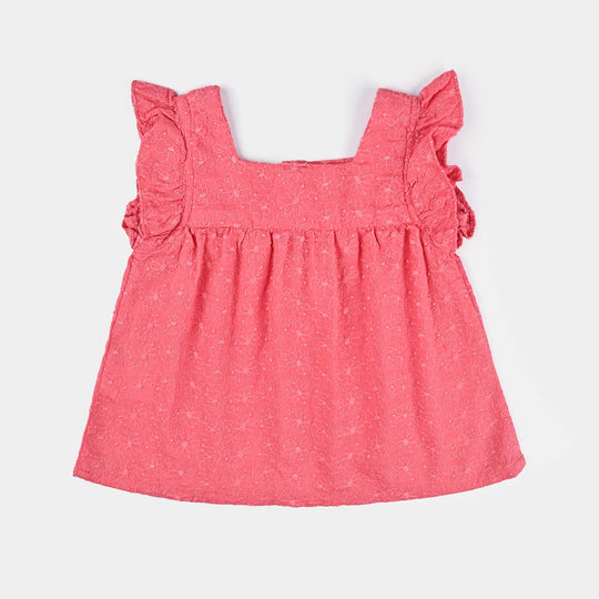 Infant Girls Chicken Kari 2 PC Jacquard Flower-Pink