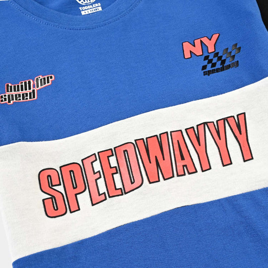 Boys Cotton Jersey T-Shirt H/S Speed Way-C.Blue