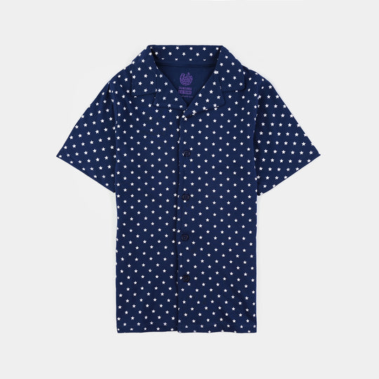Boys PC Jersey Nightwear Allover Stars-Navy Blue