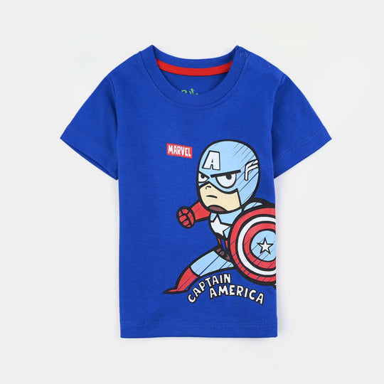 Infant Boys Poly Cotton Jersey Night Suit-C.Blue