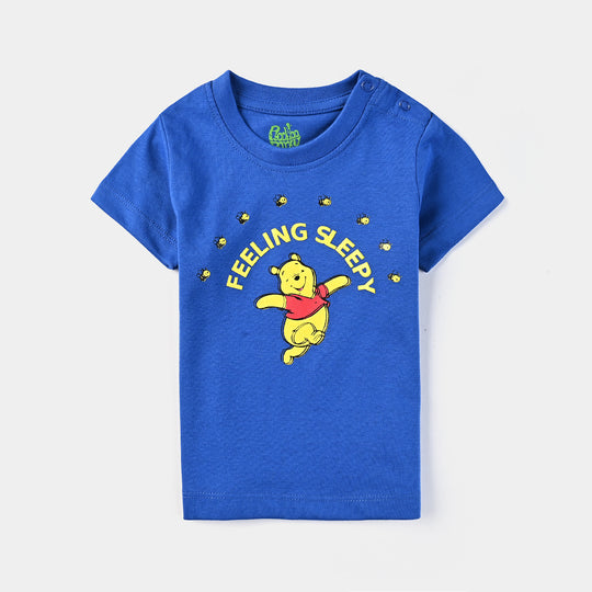 Infant Boys Poly Cotton Jersey Night Suit FEELING SLEEPY-C.Blue