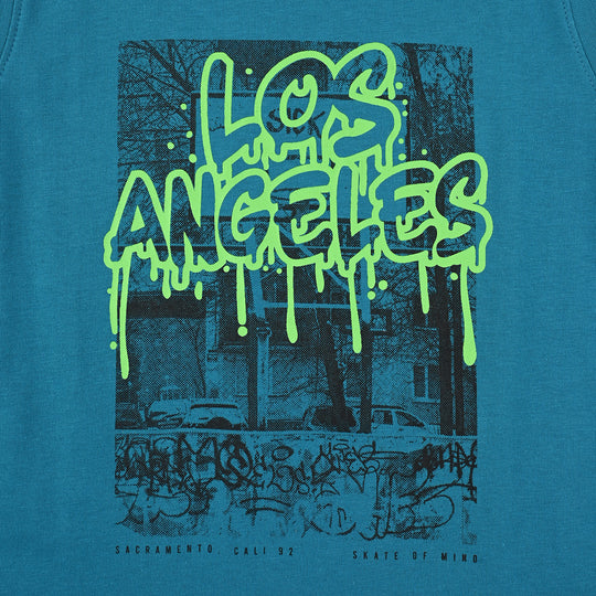 Boys Cotton Jersey Sando-Blue