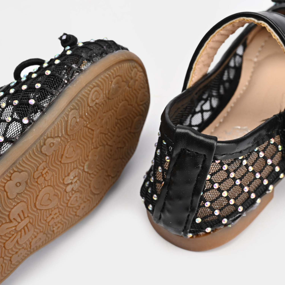 Girls Pumps 104-2-BLACK