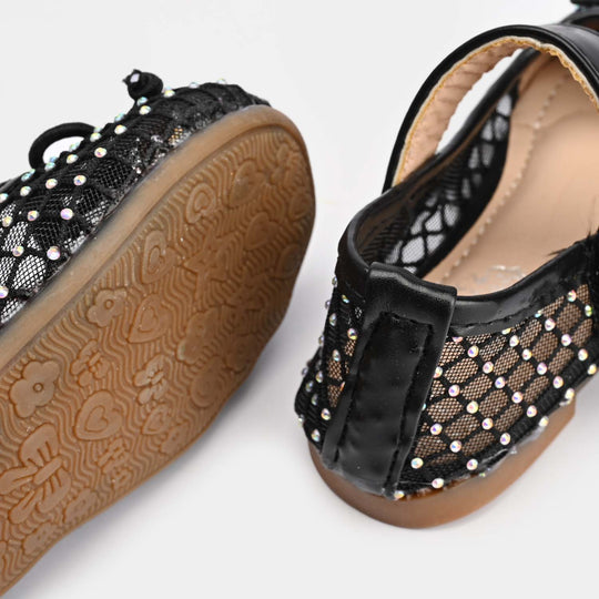 Girls Pumps 104-2-BLACK