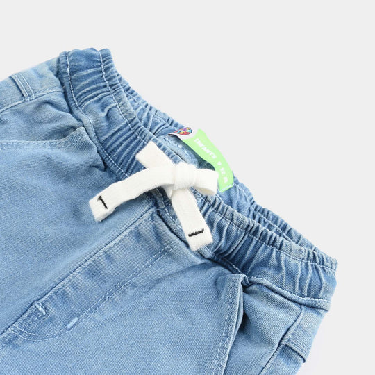 Infant Boys Denim Stretch Pant Bear Love-Ice Blue